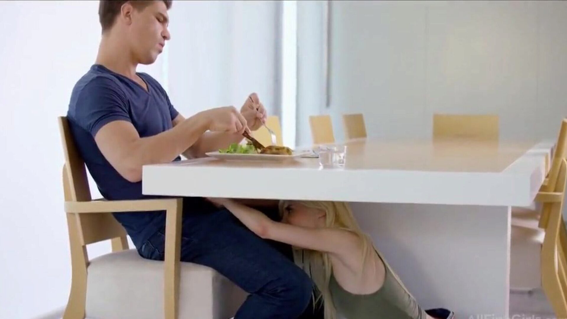 Piper Perri Served Cock At The Dinner Table.