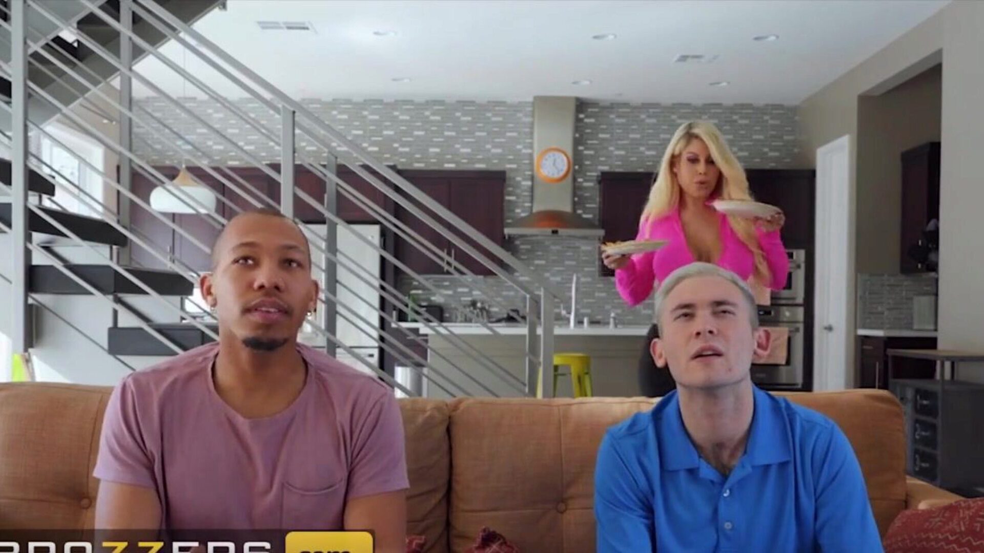 Brazzers - Sexy Busty Babe Bridgette B Has A Double Penetration By Two Big Cocks